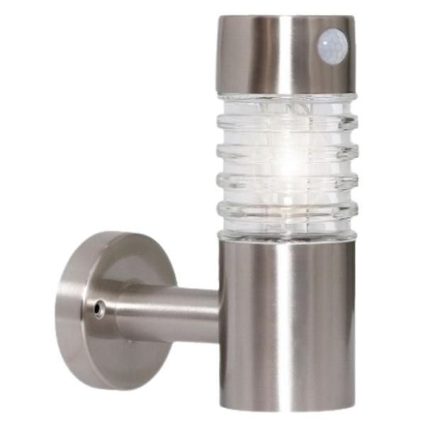 SolarMate - Wall Light Stainless Steel with Motion Sensor 5/100 Lumens