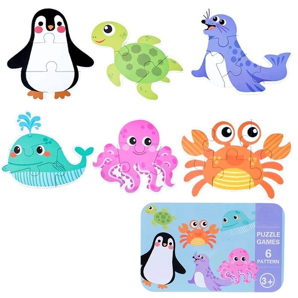 6 Pieces Large Animal Puzzle Toy - Multicolor