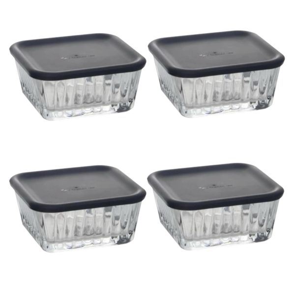 Bowl 225ml 4-Piece Frezya Food Storage With Grey Lid