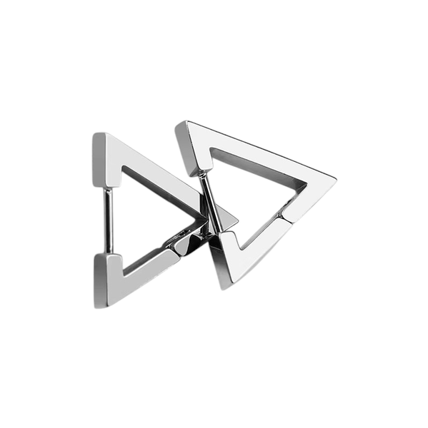 Reptronic Stainless steel Silver earrings- Triangle