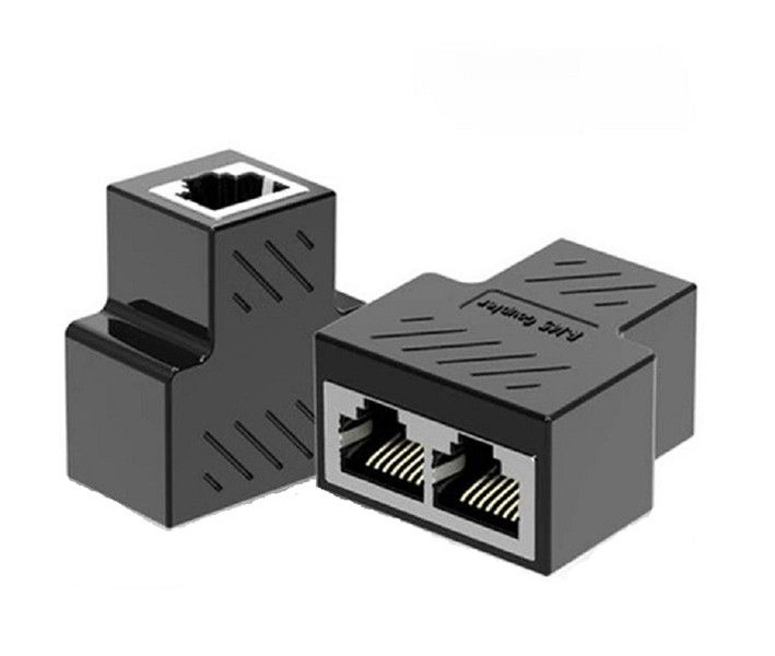 Network Cable Splitter Adapter 1 Male to 2 Male - Pack of 2
