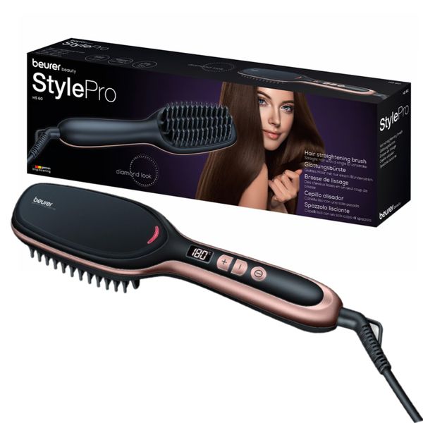 Beurer Germany Hair Straightening Brush: Ion &amp; Temperature Options HS 60