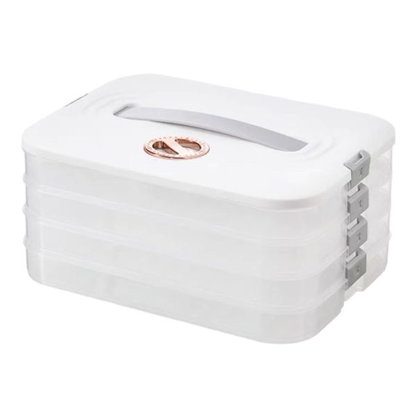 4 Layers Stackable BPA Free Dumpling Savoury Food Storage Box with Lids