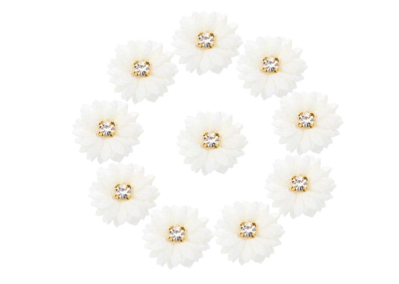 Rhinestone Flower Small Decorative Hair Clips Fabric Flower Hairs
