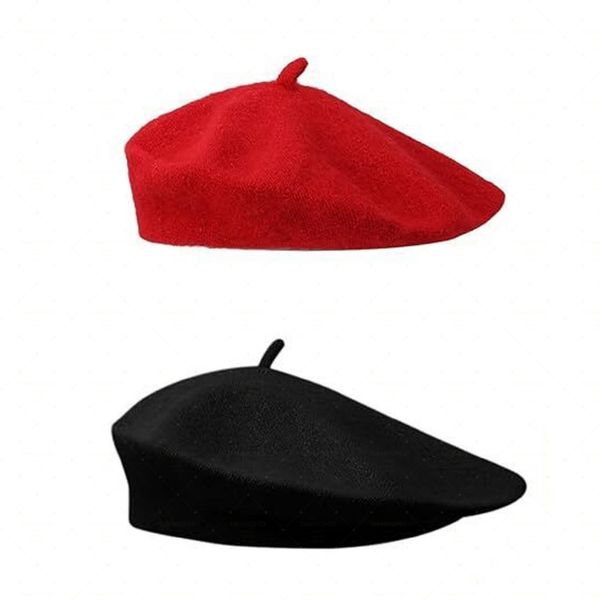 Pack of 2 Berets Classic Plain French Style Beret, Women's Beret