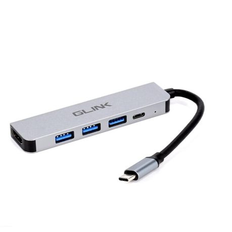 USB Hub Adapter GL-028 Type C Multi Port USB HDMI Fast Data Hub Image