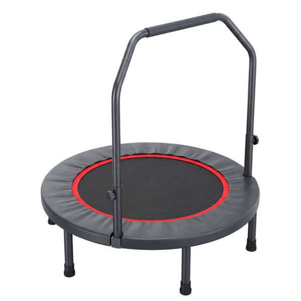 Foldable Fitness Trampoline with Handle Bar - Workout Rebounder - 40 Inch