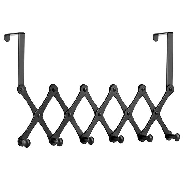 6-Hook Flexible Over the Door Hook Hanger Rack for Bathroom Kitchen