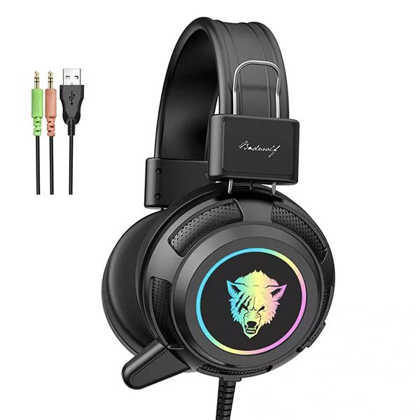V8 RGB USB Wired Gaming Headphones With Microphone For Computer
