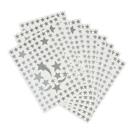 Silver Stars Self-Adhesive Stickers, Pack of 72, Mardel