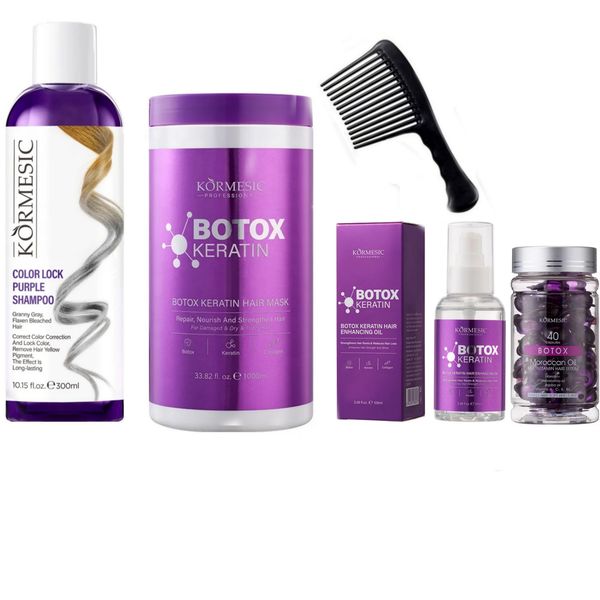 Kormesic Keratin Hair Care Botox Kit- For Repair, Shine &amp; Colour Protection