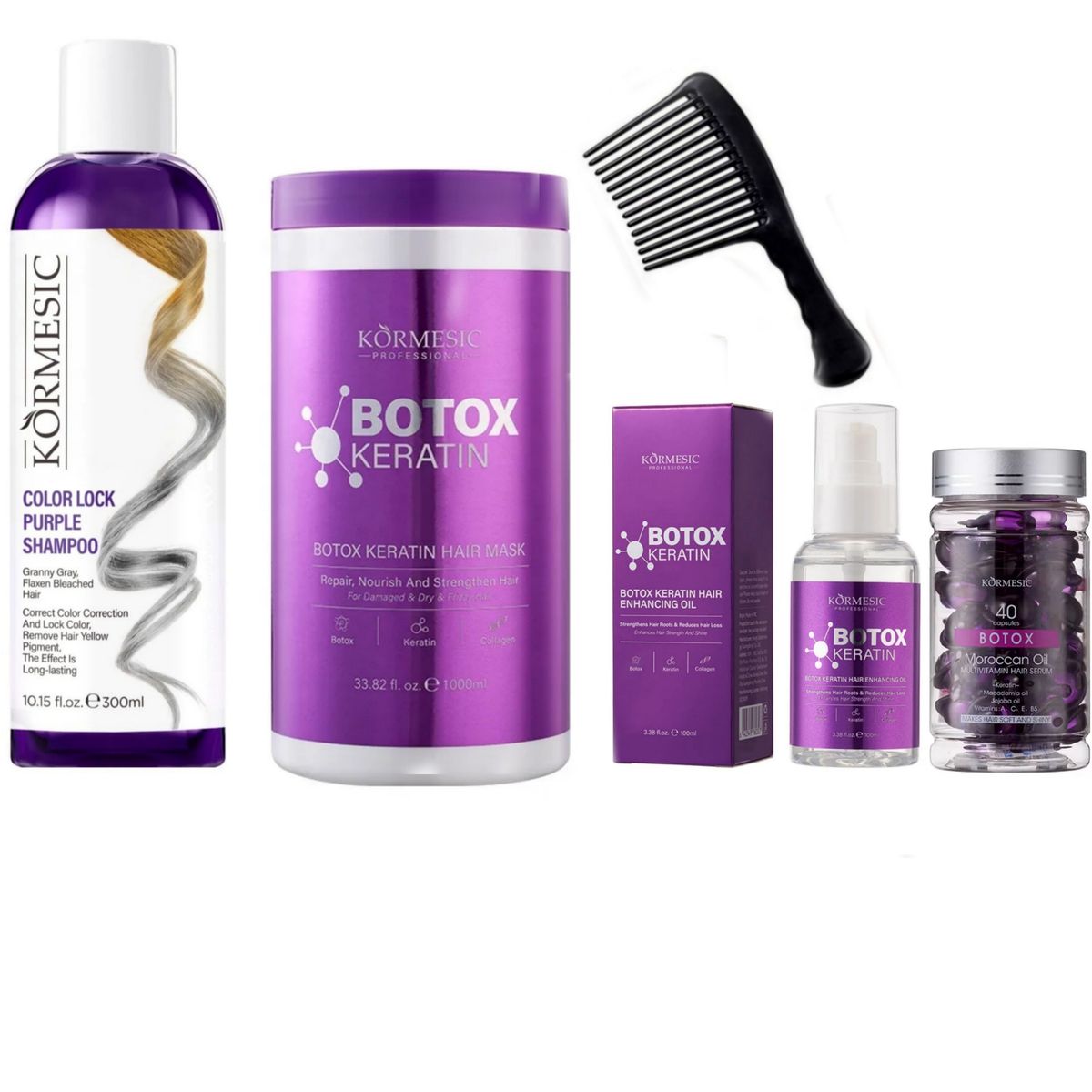 Kormesic Keratin Hair Care Botox Kit- For Repair, Shine & Colour Protection