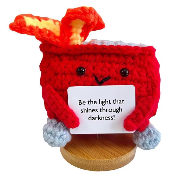 Crochet Positive Doll Cute Dumpster Fire Crochet Doll Pink