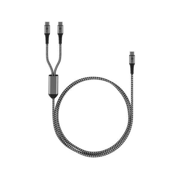 Goobay USB-C Textile 60W PD 1.5m Cable - Black/Grey