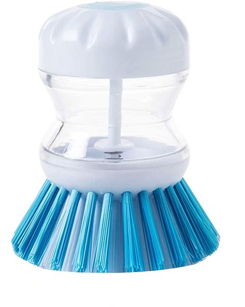 Dish Scrub with Soap Dispenser for Dishes and Kitchen Sink Cleaning