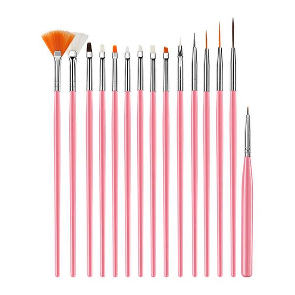 15 Pcs Nail Art Acrylic Brush Set Painting Pen