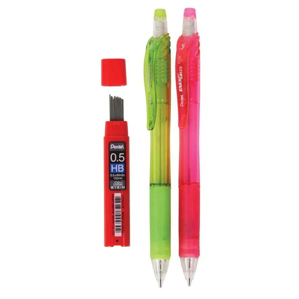 Pentel Techniclick 0.5mm Clutch Pencil + Eraser + HB Leads