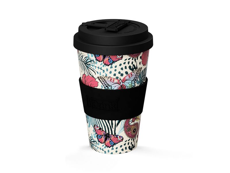 RPET Recycled Plastic Travel Mug with Silicone Lid