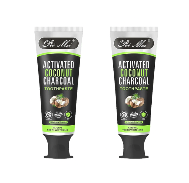 Vegan Activated Charcoal &amp; Coconut Toothpaste - Pack of 2