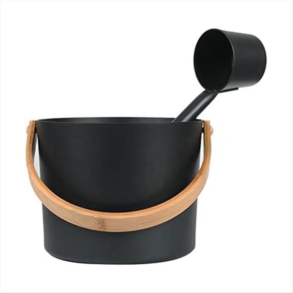 Finnish Sauna Aluminum Bucket, Long-Handled Spoon Set, Sauna Bucket, Bathro