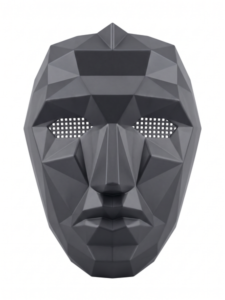 Geometric Black Mask - Mysterious Sci-Fi Cosplay Fancy Dress Accessory