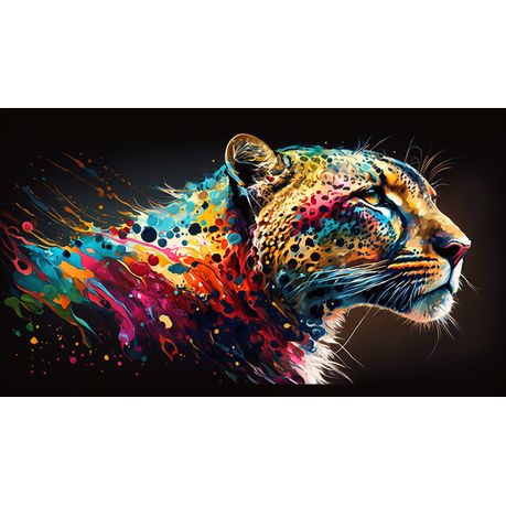 Canvas Wall Artwork - Cheetah Fierce And Colourful