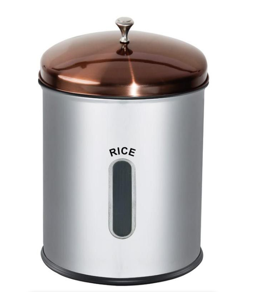 Stainless Steel Storage Canister 5L(With Rosegold Lid) - Rice