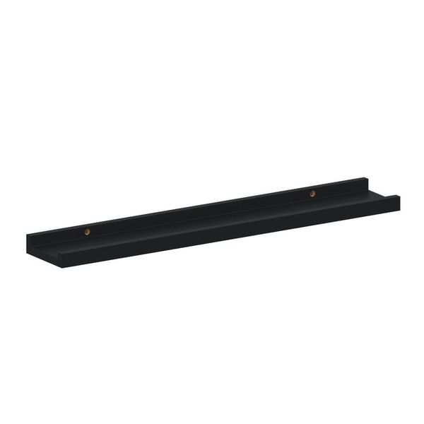 Spaceo Picture Ledge Shelf - Black W60cmxd10cm
