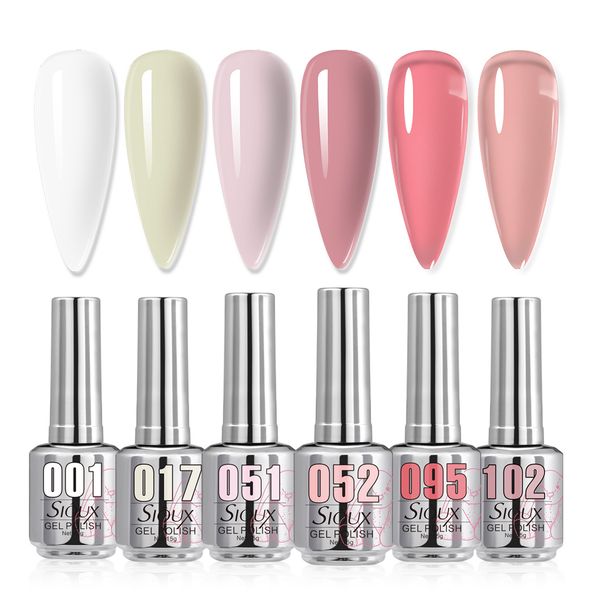 Sioux Soft Elegance Gel Polish Collection - 6 Piece (15ml Each)