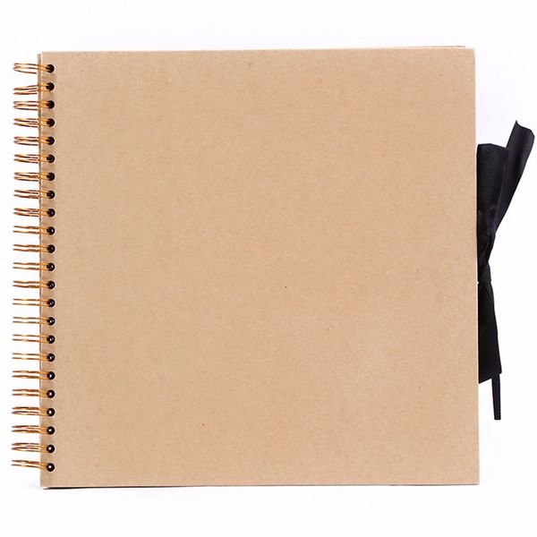 La Laila Large Square Brown DIY Scrapbooking Photo Album - 80 Black Pages