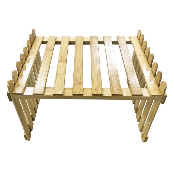 Garden Home Decor Bamboo Pot Plant Display Stand 27x21cm