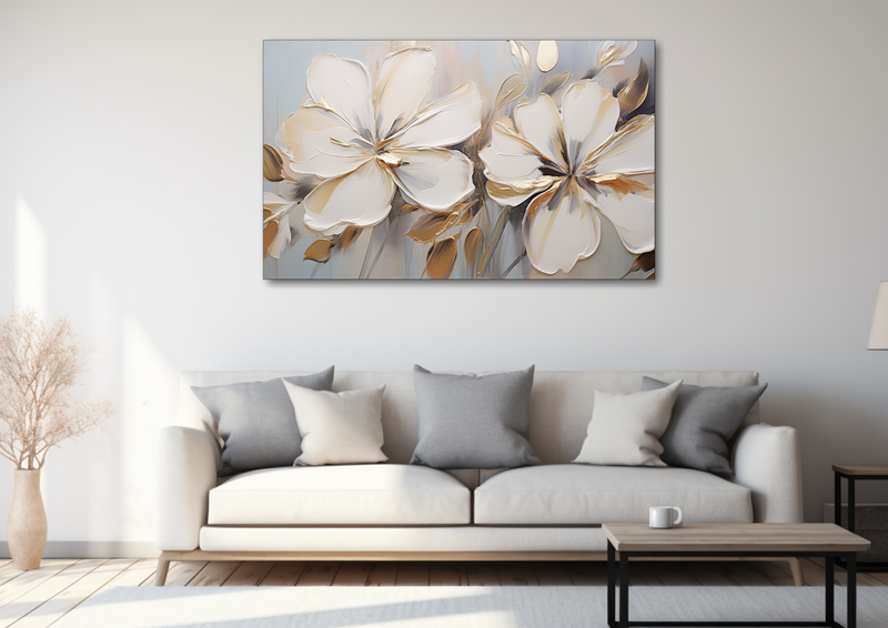 Canvas Wall Art - Gold Line Art Wall -HD0061