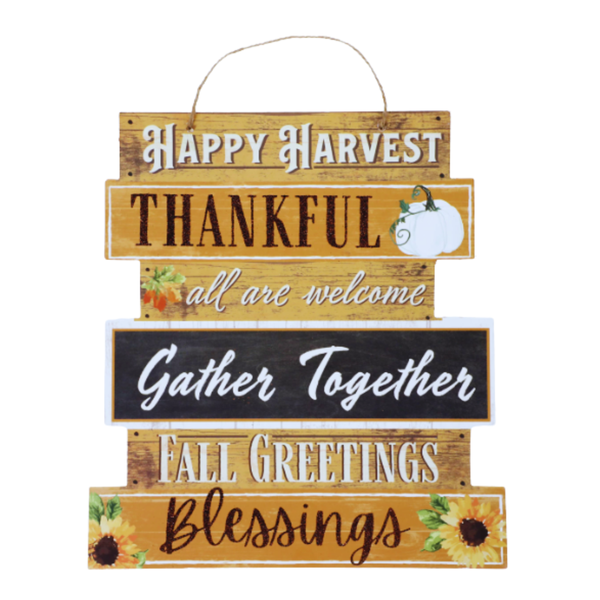 Happy Harvest Wooden Welcome Sign