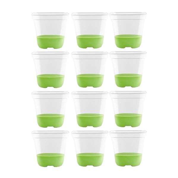 12Pack Reinforced Plant Nursery Pots with Silicone Base for Easy Transplant