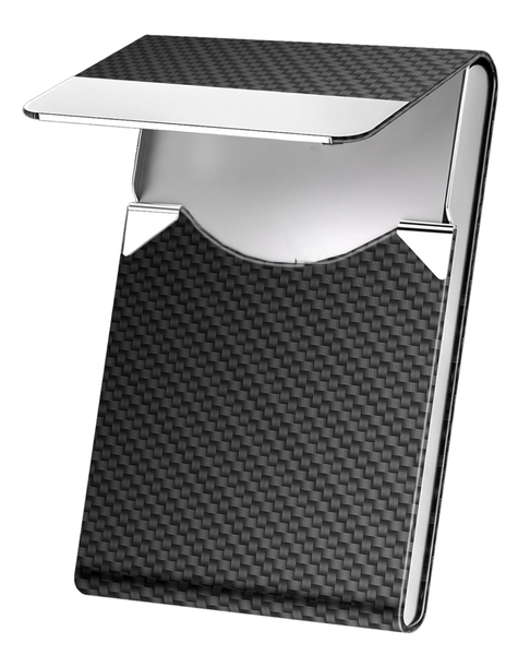 Slim Metal Business Card Holder with Magnetic Closure -RFID Blocking -Black