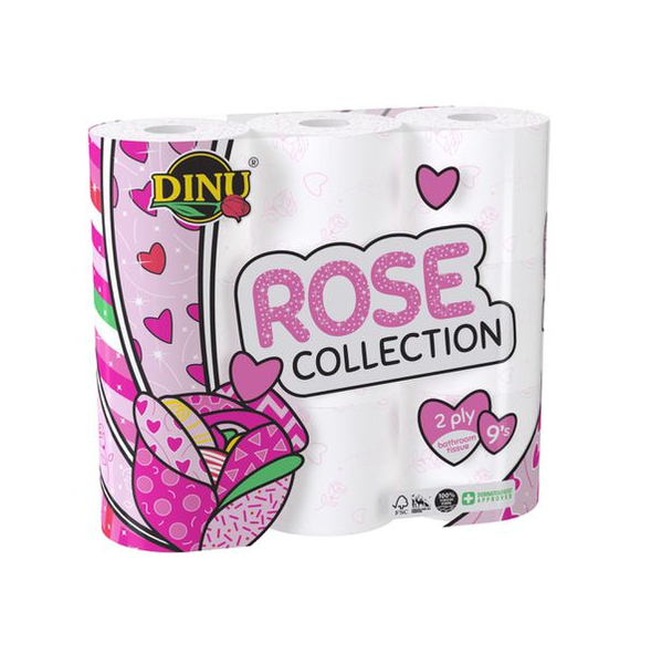Dinu Rose Collection 2 Ply Toilet Rolls - 9 Pack