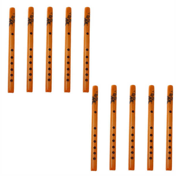 10-Pack 6-Hole Bamboo Flute Recorder Clarinet Musical Instrument