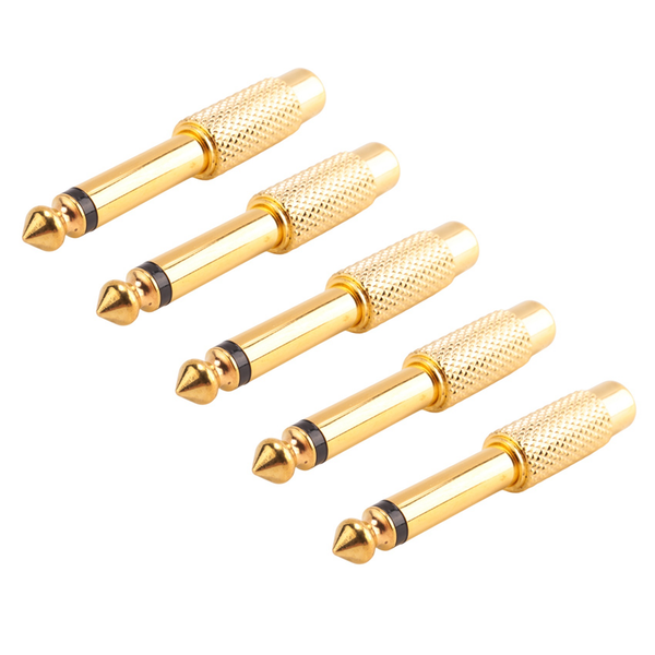 5x Gold Plated 6.35mm 1/4 inch Male Mono Plug 6.5mm Jack Audio Plug