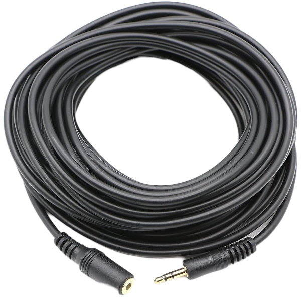 5M Extension Stereo 3.5MM Jack Male To Female Aux Cable - Black