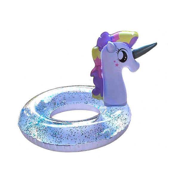 Unicorn Inflatable Swimming Pool Floater Toy - Floating Ring –70cm (Silver)