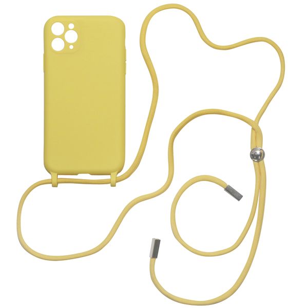 Trendy Silicone Shockproof Crossbody iPhone 12Pro Max Cover - Yellow