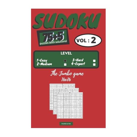 Jumbo Sudoku Puzzles 75 5 Jumbo 16x16 Sudoku Puzzles Books Series Vol 2 Difficulty Easy 80 Jumbo 16x16 Sudoku Grids With Solutio Buy Online In South Africa Takealot Com