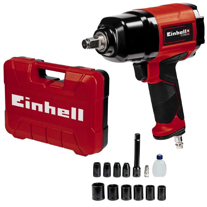 EINHELL Impact Wrench (Pneumatic) - High Power 610Nm Max 6,3 Bar Incl. Case