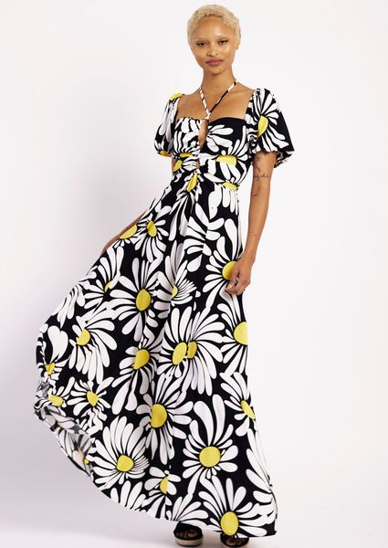 The Puff Sleeve Eva Dress in Floppy Daisy