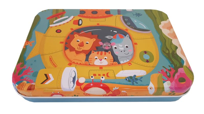 120 Piece Puzzle in a Tin Case - Animals in submarine