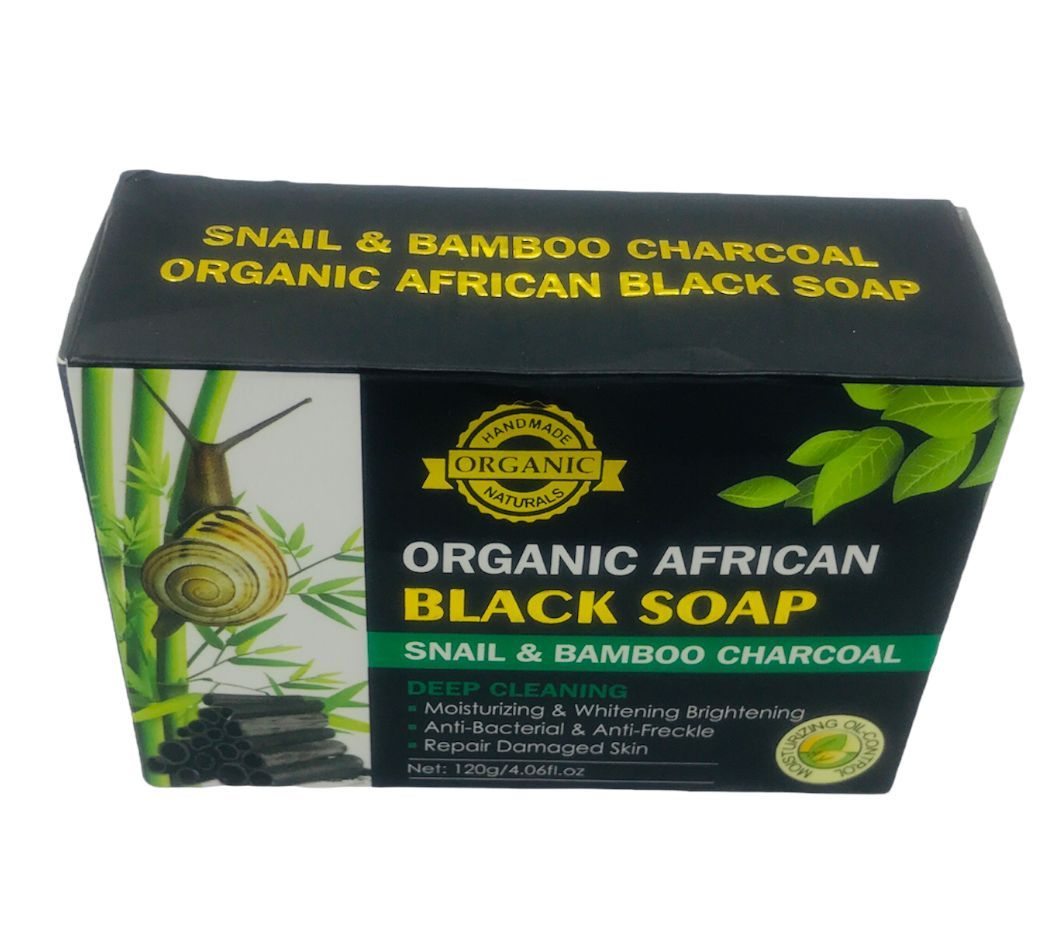 Organic African Black Soap (Snail & Bamboo Charcoal) | Shop Today. Get ...