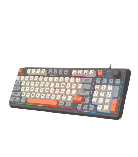 K82 Wired LED Gaming Keyboard With Rotatable Multimedia Function Keys