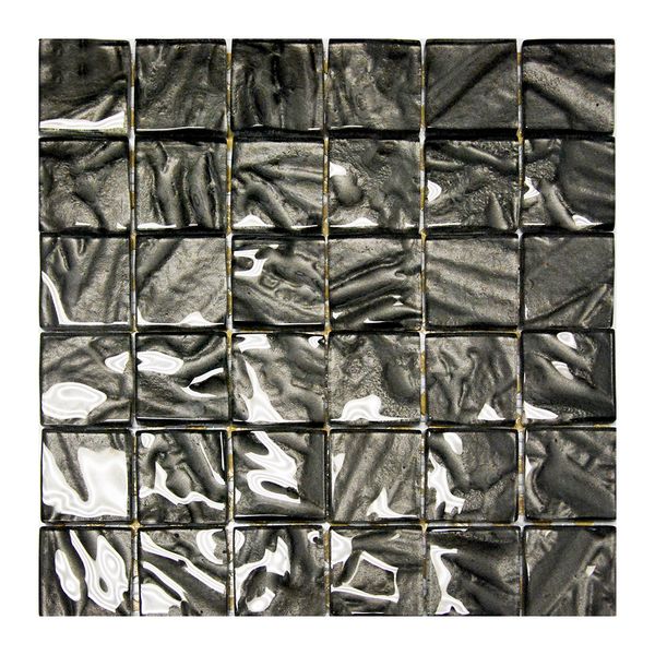 Oceana Mosaic Tile Sheets - Crystal Glass with Metallic Backing - Box of 6