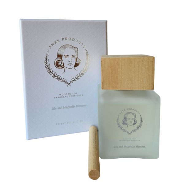 Anke Products - Lily &amp; Magnolia Blossom Wooden Top Diffuser Gift Box