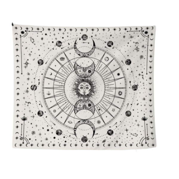 Sun &amp; Moon Print Wall Tapestry